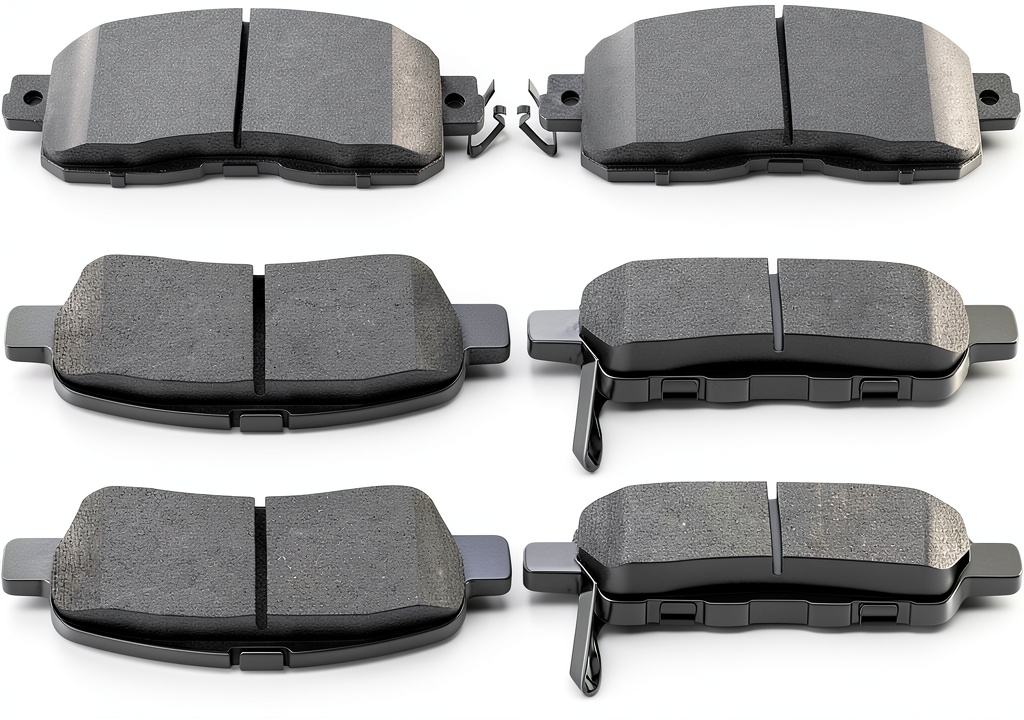 Installing Nissan Altima Brake Pads SCITOO Semi-Metal Ceramic on a wooden workbench