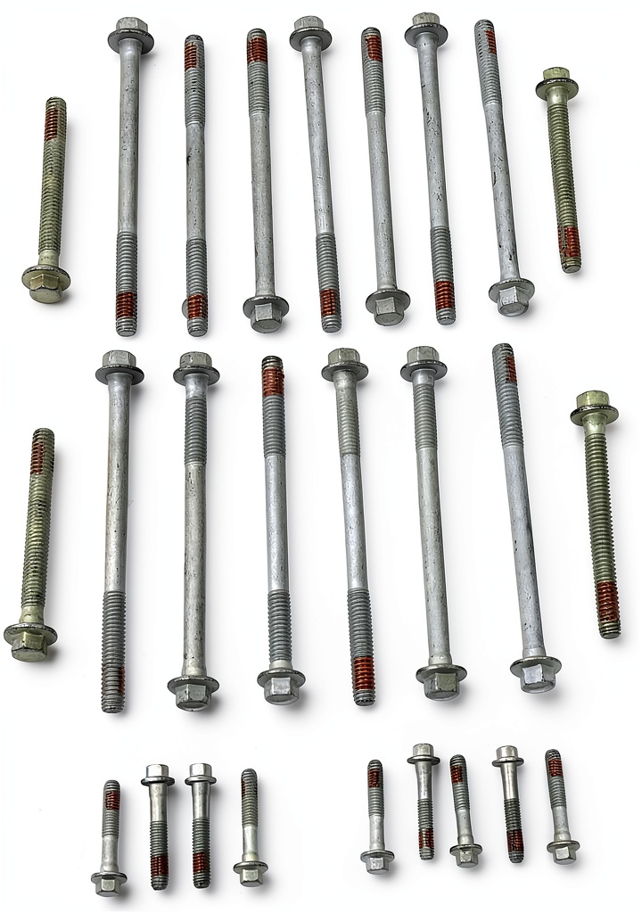 Installing LS Head Bolt Kit Michigan Motorsports Alloy Steel on a wooden workbench