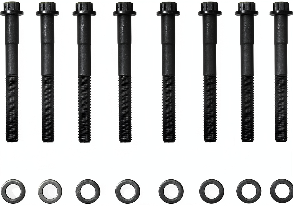 Fel-Pro engine head bolt set being installed on a Toyota engine