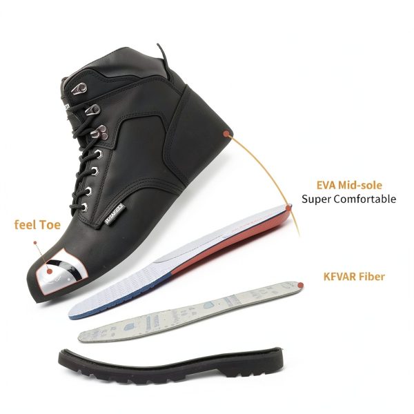 Work Safety Boots for Men Durable Crazy-Horse Leather Indestructible Steel Toe Waterproof and Non-Slip Better Warmth Men Work Shoes-1