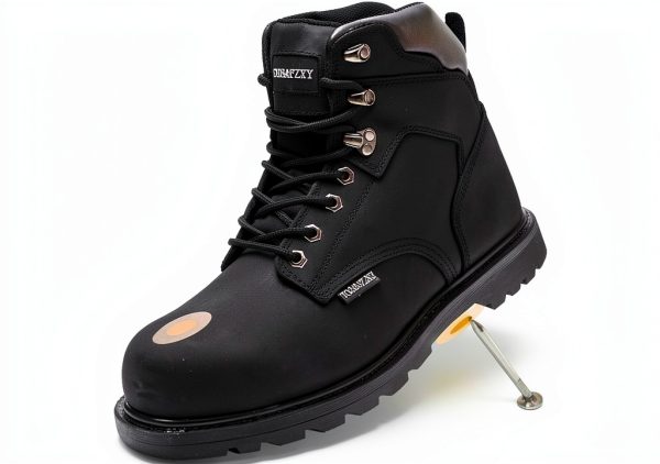 Work Safety Boots for Men Durable Crazy-Horse Leather Indestructible Steel Toe Waterproof and Non-Slip Better Warmth Men Work Shoes-0