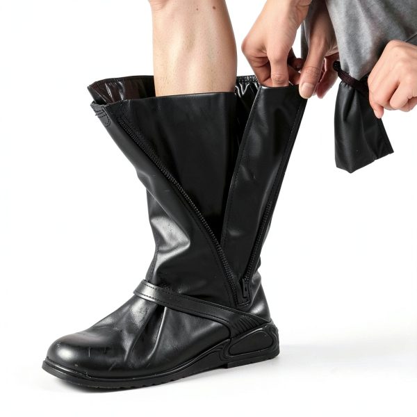 Rain Shoe Covers, Reusable Waterproof Rain Cover for Shoes, Non-Slip PVC Snow Boot Covers for Men and Women-4