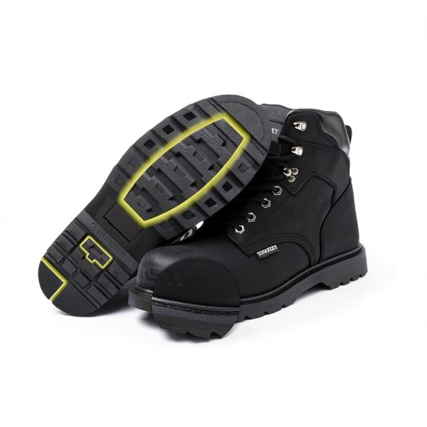 Work Safety Boots for Men Durable Crazy-Horse Leather Indestructible Steel Toe Waterproof and Non-Slip Better Warmth Men Work Shoes-4