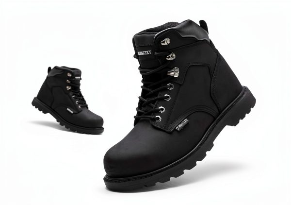 Work Safety Boots for Men Durable Crazy-Horse Leather Indestructible Steel Toe Waterproof and Non-Slip Better Warmth Men Work Shoes-2