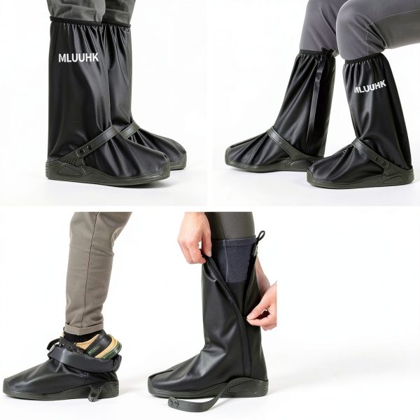 Rain Shoe Covers, Reusable Waterproof Rain Cover for Shoes, Non-Slip PVC Snow Boot Covers for Men and Women-1