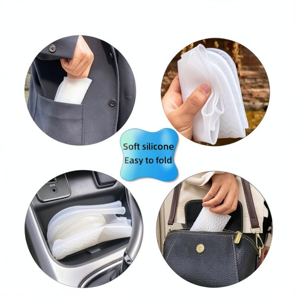 Waterproof Shoe Covers GAJUST Silicone Non‑Slip 2‑Pair Large Clear-3