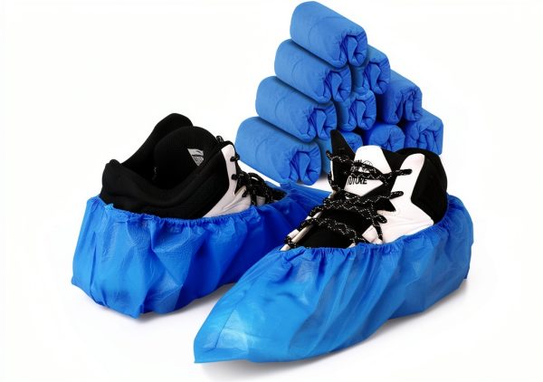 Disposable Shoe Covers Green Waterproof Non Slip Blue 100 Pack-0