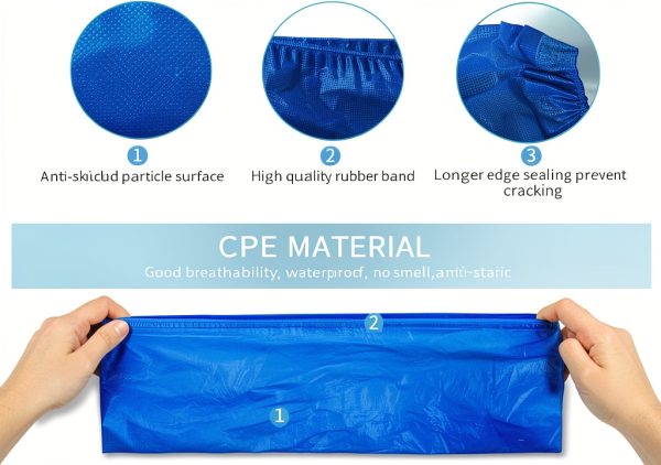 Disposable Shoe Covers Green Waterproof Non Slip Blue 100 Pack-2