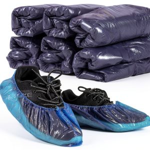 60 Pack (30 Pairs) Shoe Covers - Boot Covers Plastic Disposable Waterproof Shoe Covers for Men and Women Fits All Sizes of Shoes for House Cleaning-0